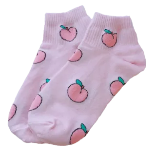 🍑 socks, peach, fruit, pink telegram sticker