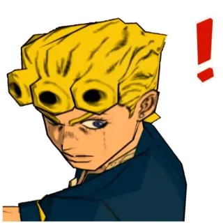 😡 Giorno Giovanna JoJo's Bizarre Adventure Giorno Giovanna, JoJo's Bizarre Adventure, Anime, Manga, Postać, Golden Wind telegram sticker