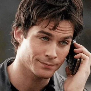😃 Damon Salvatore The Vampire Diaries vampiro, teléfono, tele, sobrenatural, guapo telegram sticker