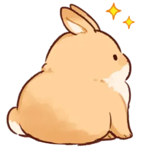😌 bunny, rabbit, cute, animal, sticker, sparkle telegram sticker