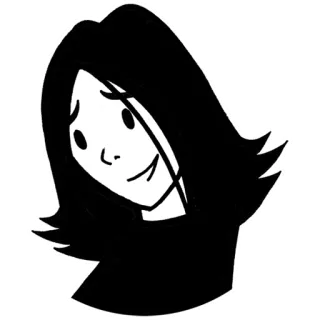 😅 cartone animato, donna, ragazza, testa, ritratto, illustrazione, disegno telegram sticker