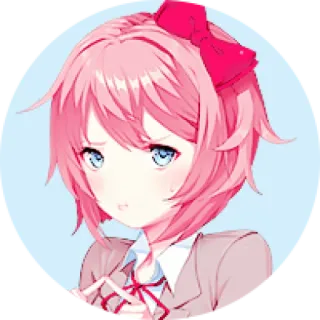 🧡 Sayori Doki Doki Literature Club! Anime, Sticker, Retrato, Fofo, Cabelo rosa, Sayori, Doki Doki Literature Club! telegram sticker