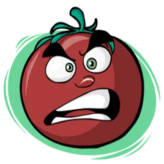 😤 tomat, marah, kartun, sayur, makanan whatsapp sticker