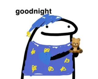 🌙 goodnight selamat malam, tidur, waktu tidur, kartun, boneka beruang, florkofcows whatsapp sticker
