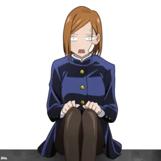 😐 Nobara Kugisaki Jujutsu Kaisen Anime, Manga, Jujutsu Kaisen, Nobara Kugisaki, Personaje, Asustado, Sorprendido whatsapp sticker