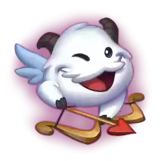 😘 Poro League of Legends słodki, Poro, League of Legends, anioł, łuk i strzała, serce telegram sticker
