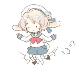 🌬 anime, lindo, marinero, dibujos animados, conejo whatsapp sticker