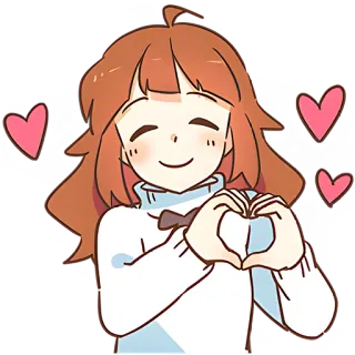 ❤️ 만화, 애니메이션, 하트, 사랑, 귀여운, 소녀, 캐릭터 telegram sticker
