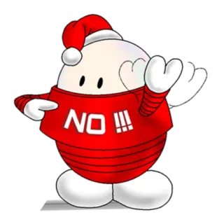 ❌ NO !!! desenho animado, natal, rejeição, vermelho, ovo, feriado, gorro de papai noel telegram sticker