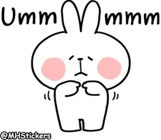 😞 Ummm conejo, lindo, conejo, animal, pegatina whatsapp sticker