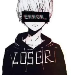 💔 ERROR LOSER Anime, Erreur, Perdant, Triste, Garçon, Manga telegram sticker
