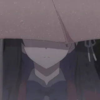 😑 anime, rain, umbrella, girl telegram sticker