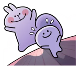 🏃 lapin, mignon, violet, dessin animé, kawaii, amical telegram sticker