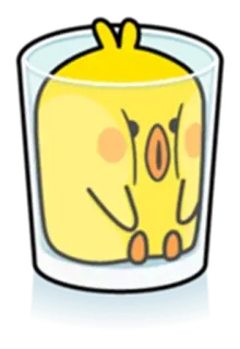 ☹️ animal, pássaro, fofo, amarelo, vidro, triste telegram sticker