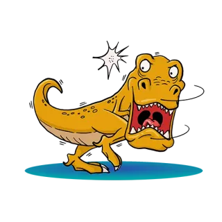 😖 dinosaurier, cartoon, trex, tier, urzeitlich, wütend whatsapp sticker