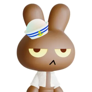 7️⃣ conejo, marinero, dibujos animados, animal, lindo, personaje, conejito, uniforme whatsapp sticker