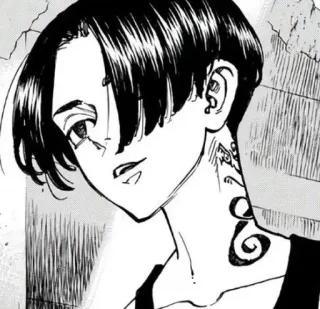 🎭 Mikey Tokyo Revengers Anime, Tatuaje, Personaje, Manga, Tokyo Revengers, Mikey, Pelo negro whatsapp sticker