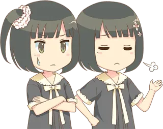 😕 Anime, Fille, Mignon, Manga, Illustration, Dessin animé whatsapp sticker