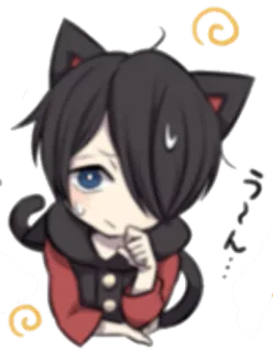 😒 うーむ Кэтбой, Аниме, Манга, Стикер, Милый, Кавай, Японский whatsapp sticker