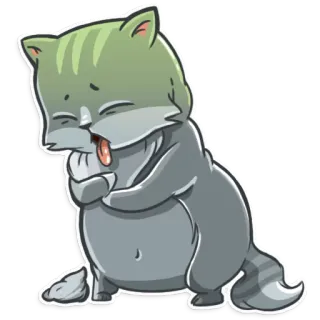 😖 gato, enfermo, vomitar, vómito, animal, triste telegram sticker