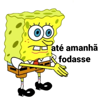 ☺ Spongebob até amanhã fodasse spongebob, cartoon, animated, text, fodasse, até amanhã telegram sticker