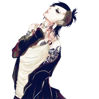 😏 Аниме, Тату, Панк, Эмо, Мужской, Персонаж telegram sticker