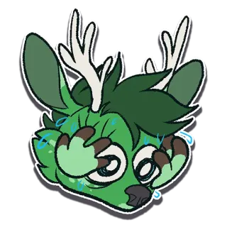 😅 Олень, Антро, Животное, Мультфильм, Милый telegram sticker