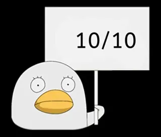 🔟 10/10 rating, cute, meme, animal, duck, approval telegram sticker