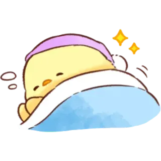 🤩 durmiendo, pollito, lindo, dibujos animados, adorable, amarillo, adormilado whatsapp sticker