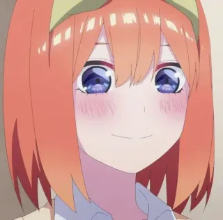 🍑 Yotsuba Nakano The Quintessential Quintuplets Anime, Manga, Mignon, Souriant, Joyeux, Personnage telegram sticker