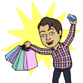 💳 Compras, Cartão de crédito, Desenho animado, Finanças, Compra, Varejo telegram sticker