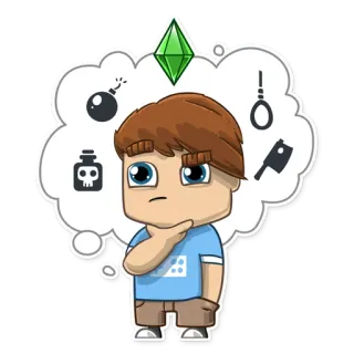 🤔 The Sims sims, jogo, bomba, veneno, machado, enforcado, violento telegram sticker