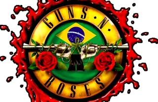 🔫 GUNS N' ROSES Guns N' Roses, Brasilien, Waffen, Rosen, Musik, Band, Logo whatsapp sticker