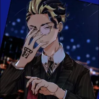 🌟 弔 Anime, Charakter, Mann, Brille, Anzug, Japanisch telegram sticker