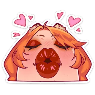 💋 Desenho animado, Fofo, Adesivo, Beijo, Corações, Amor whatsapp sticker