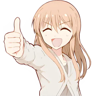 🔝 애니메이션, 소녀, 좋아요, 승인, 만화, 귀여운 telegram sticker