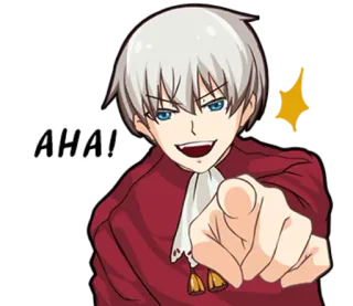 😏 AHAI Anime, Mangá, Personagem, Apontando, Rindo whatsapp sticker