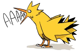 😫 Zapdos pokemon, desenho animado, amarelo, pássaro, zapdos telegram sticker