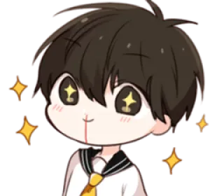 ✨ anime style, sparkling, chibi, school uniform whatsapp sticker