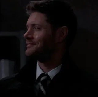 🌂 Dean Winchester Supernatural serie tv, personaje, hombre, serio, traje whatsapp sticker