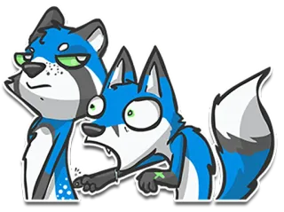 🔵 การ์ตูน, สุนัขจิ้งจอก, แรคคูน, สัตว์, ตลก, อารมณ์, สติกเกอร์ whatsapp sticker