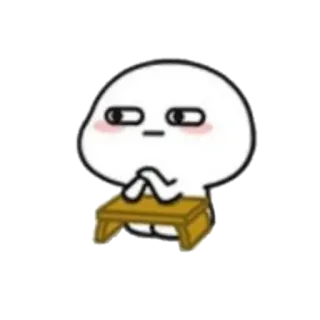 🪐 Cartone animato, Carino, Seduto, Personaggio, Espressione telegram sticker