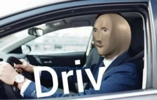 🚘 Driv Meme, Stonks, Conduite, Voiture, Humour whatsapp sticker