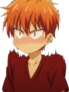 😨 Kyo Sohma Fruits Basket Аниме, Кё Сома, Корзинка фруктов, Злой, Смущенный telegram sticker
