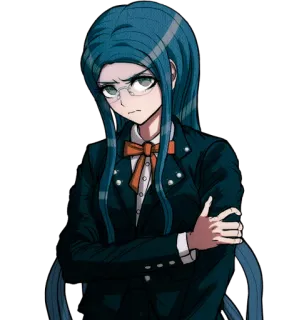 😠 Tsumugi Shirogane Danganronpa Anime, Postać, Tsumugi Shirogane, Danganronpa, Dziewczyna, Mundur szkolny whatsapp sticker