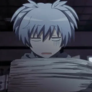 🌀 Nagisa Shiota Assassination Classroom Anime, Mangá, Cansado, Exausto, Estudante, Escola, Nagisa Shiota, Assassination Classroom whatsapp sticker