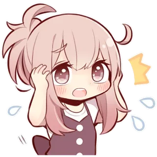 😵‍💫 Anime, Chibi, Carino, Cartone animato, Ragazza, Kawaii, Personaggio telegram sticker