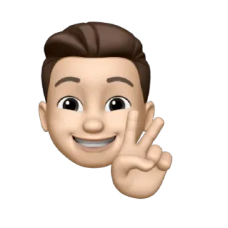 ✌ emoji, peace sign, avatar, memoji, hand gesture telegram sticker