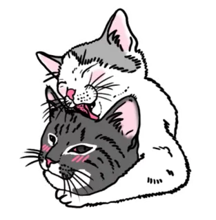 😘 Katze, Kuss, Liebe, Tier, Haustier, süß, Cartoon, Illustration telegram sticker