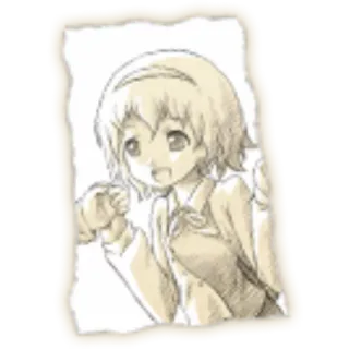 👧 Аниме, Манга, Рисунок, Девушка, Эскиз whatsapp sticker